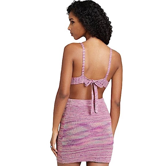 Wild fable size large pink & purple Triangle Cup Sweater Tiny Tank Top NWT - Picture 2 of 8